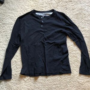 Long Sleeve Henley - Black